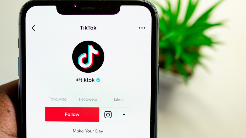 TikTok page on mobile